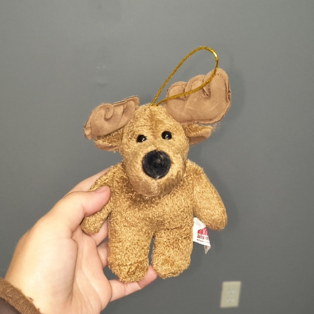 Brown Plush Moose Ornament